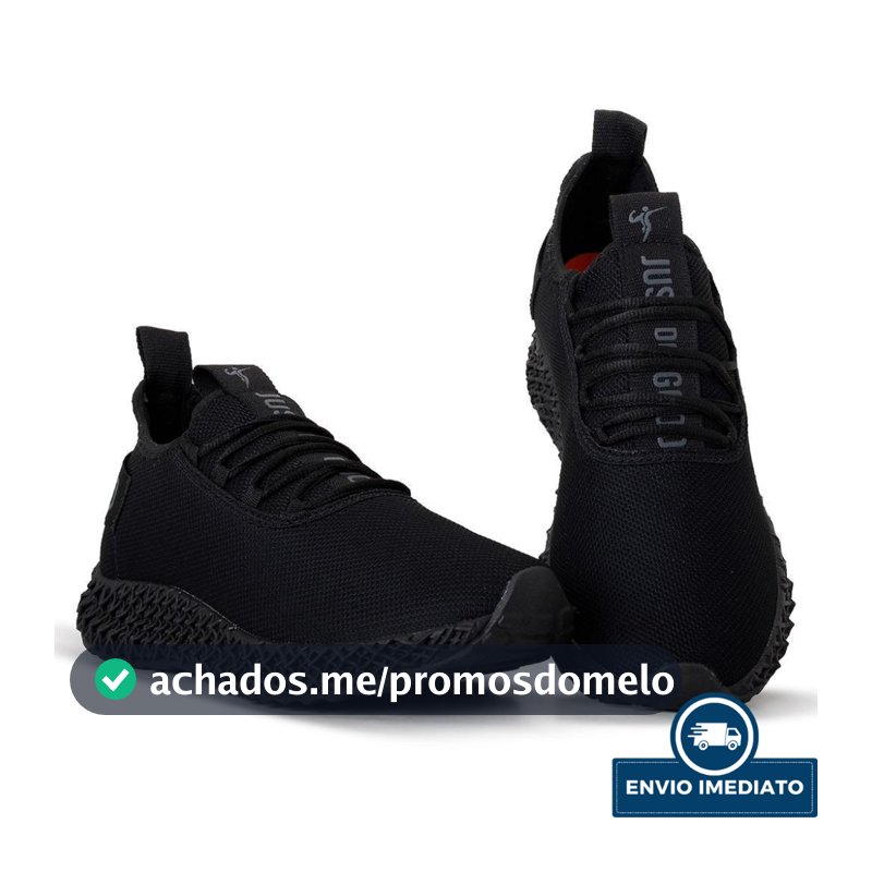 Tenis Masculino e Feminino Esportivo Black Todo Preto Original Academia Caminhada Corrida e Treino