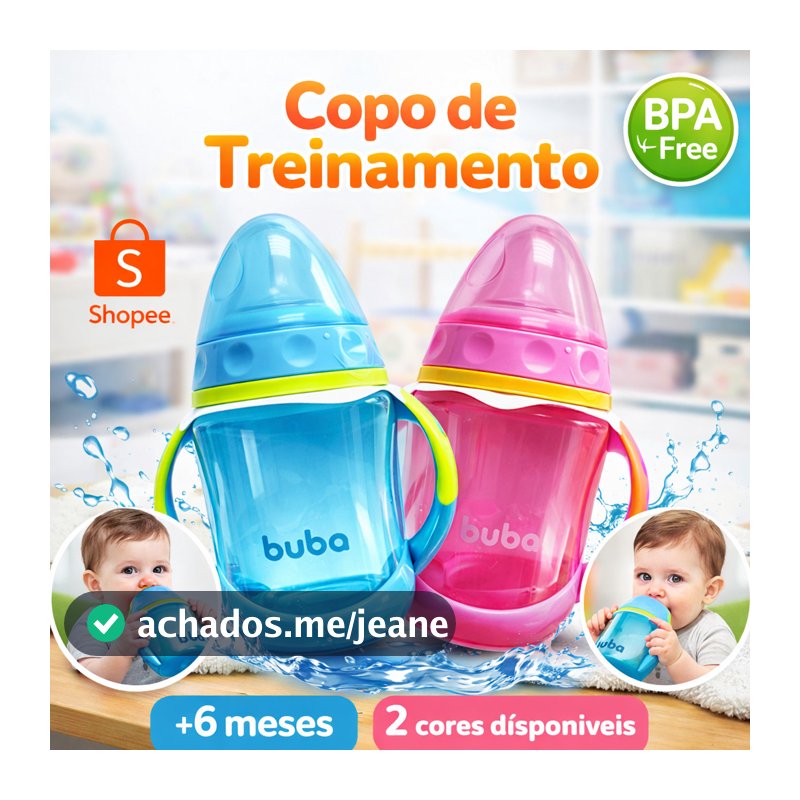 Copo de Treinamento Buba 250ml Copo de Transição com Alça Removível Bico de Silicone