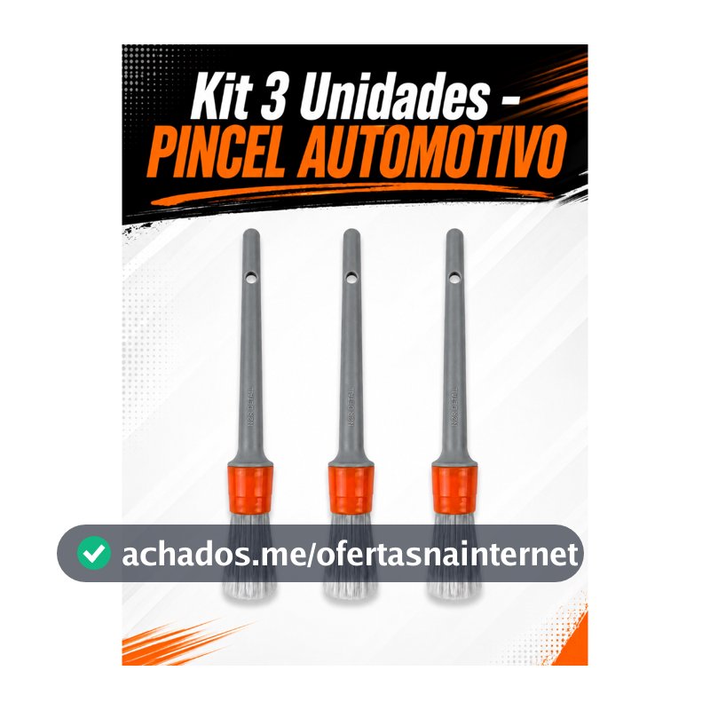 Kit 3 Pinceis Automotivos para Detalhamento Interno de Carros - automotivo - Nor Detail