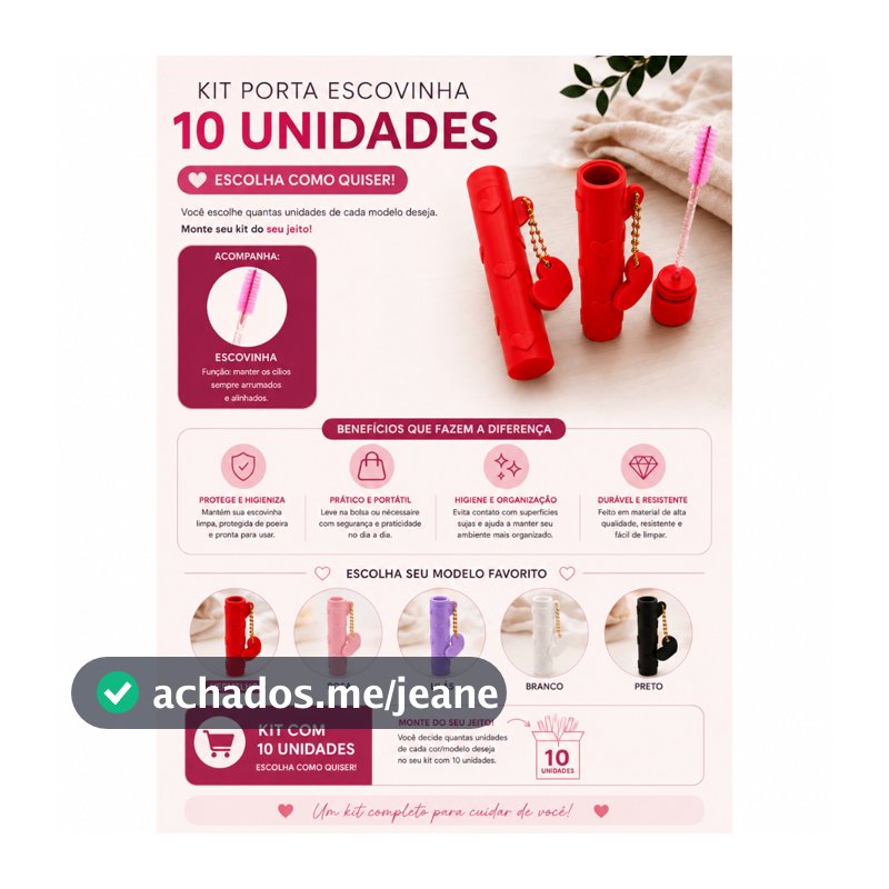 Porta Escovinha de Cílios com Tampa Estojo Kit Lash Designer Extensão de Cílios Maquiagem