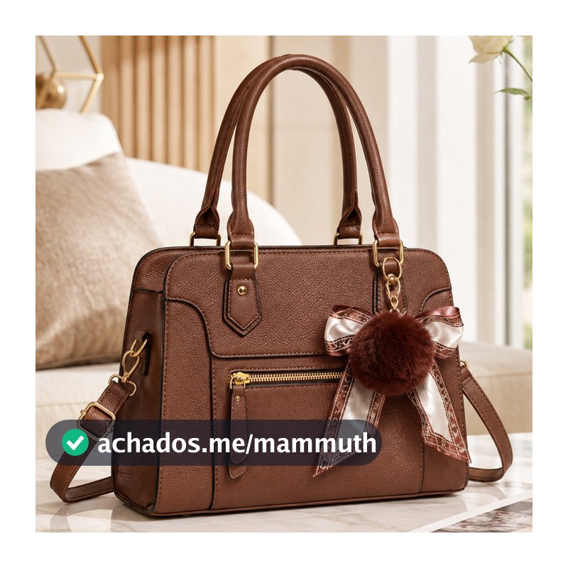 Bolsa Feminina Com Laço Pompom Alça Transversal Removivel Bolsa De Mão Casual Elegante Varias Cores