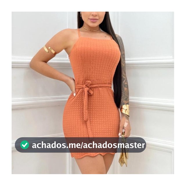 Vestido Tubinho de Alça com Amarração que Modela a Cintura - Vestido Colado Blogueira