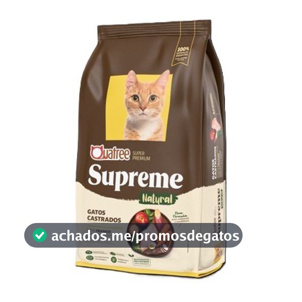 Ração Quatree Supreme Gatos Castrados Frango e Batata Doce 10,1kg