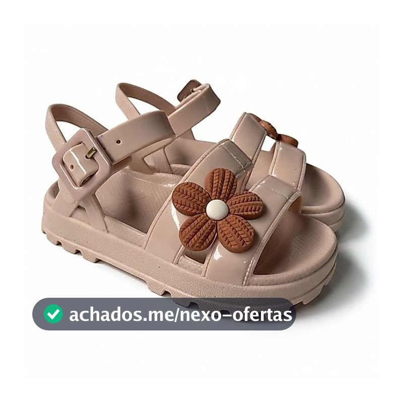 Sandália Infantil Menina Slide Anatômica com Enfeite Flor, Leve, Linda e Confortável