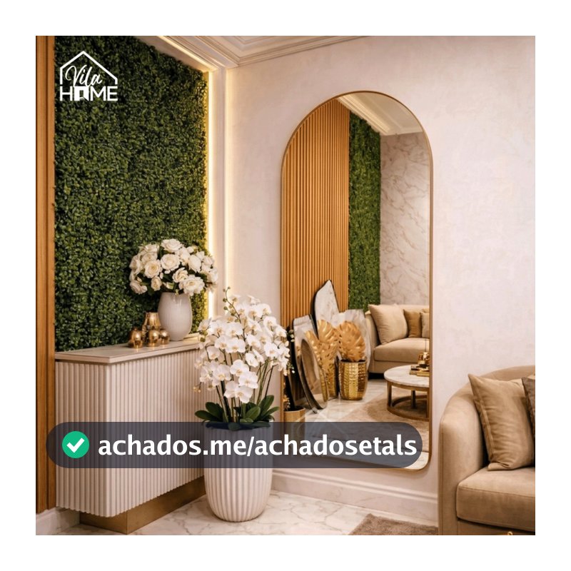 Espelho Oval Corpo Inteiro Moldura de Couro Grande Vertical Parede Quarto Sala Banheiro Salão Loja