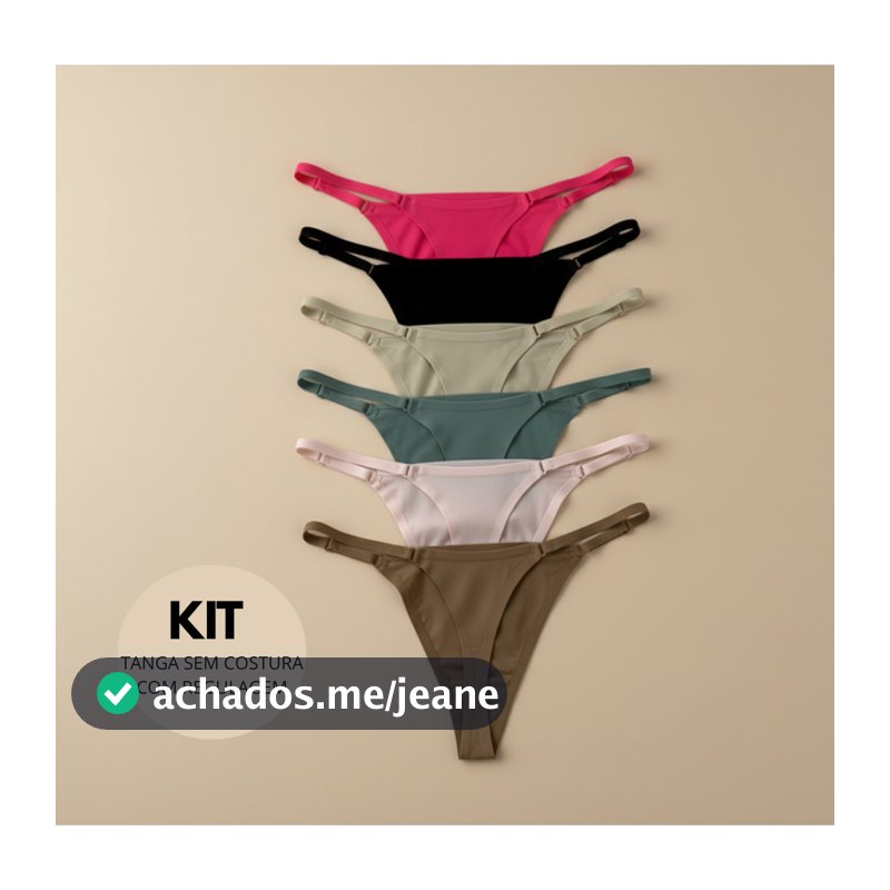 Kit Calcinha Corte A Laser Com Regulagem Tanga Sem Costura Fio Dental Poliamida Não Marca Lingerie Sexy