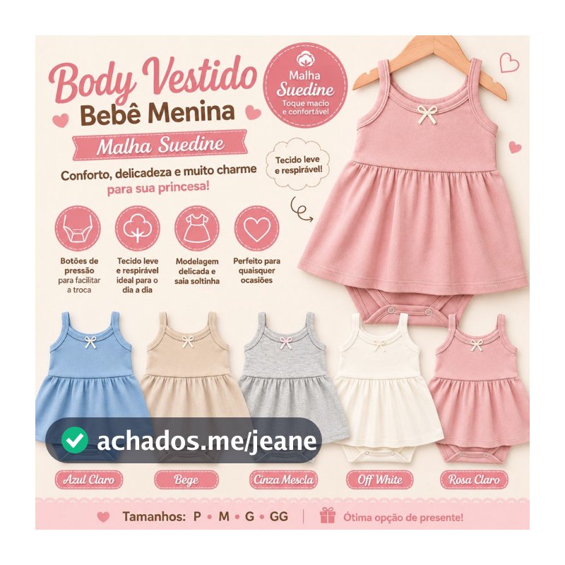 Body Saia Bebê Menina 0 a 24 meses