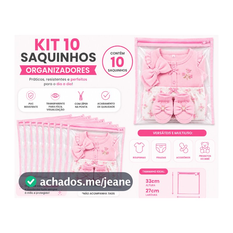 Kit 10 Saquinho Saco Maternidade Bebê Organizador Mala Maternidade