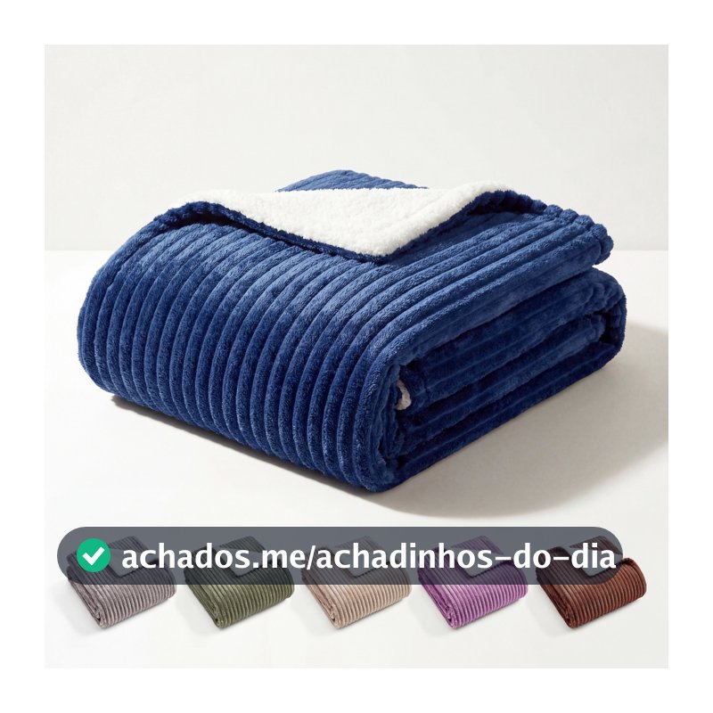 Cobertor Sherpa Casal 2,20x1,80 Grossa Manta Quentinha Coberta Queen
