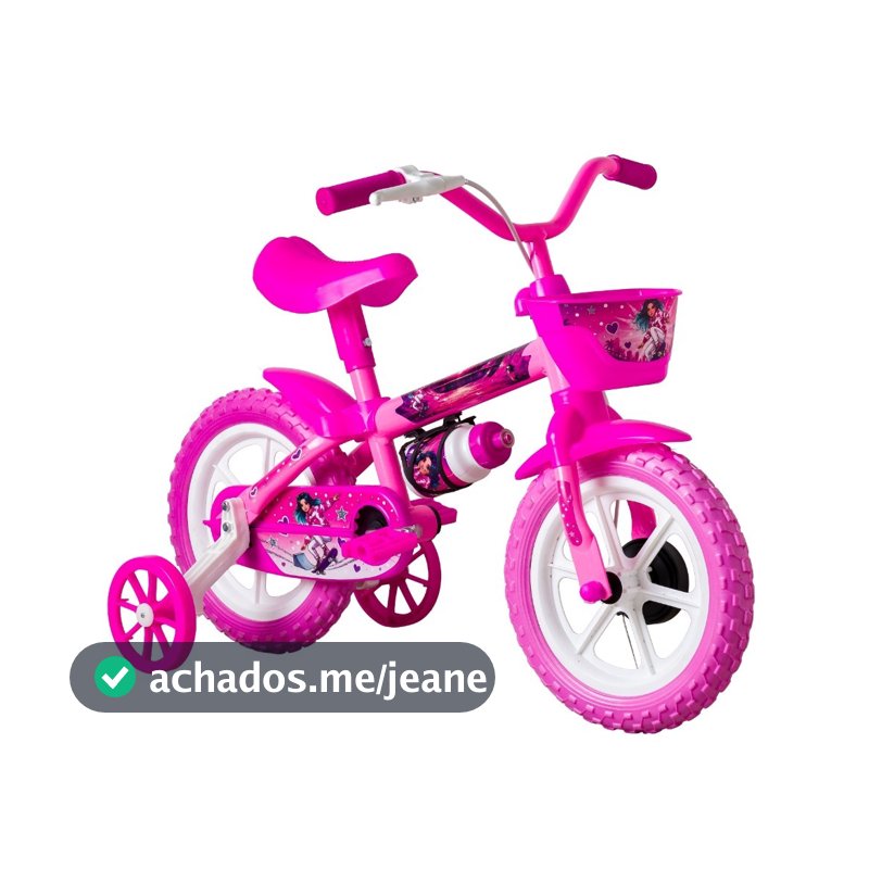 Bicicleta Infantil Aro 12 Completa com Rodinhas Cestinha Rodinhas Ideal para Crianças
