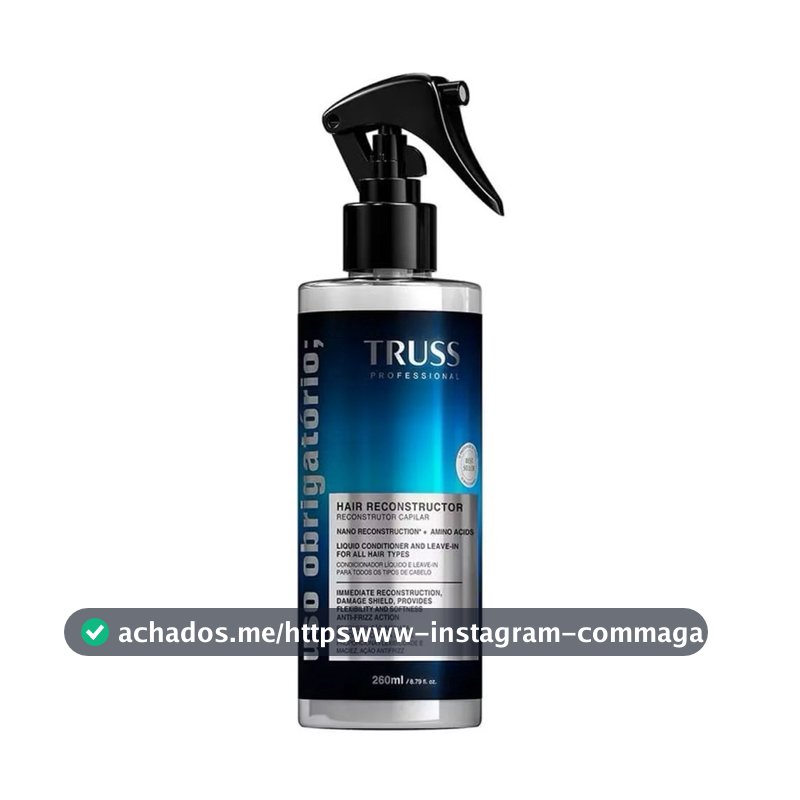 Truss Uso Obrigatório Leave-in Reconstrutor 260ml | Proteção Térmica, Brilho e Reparação Imediata