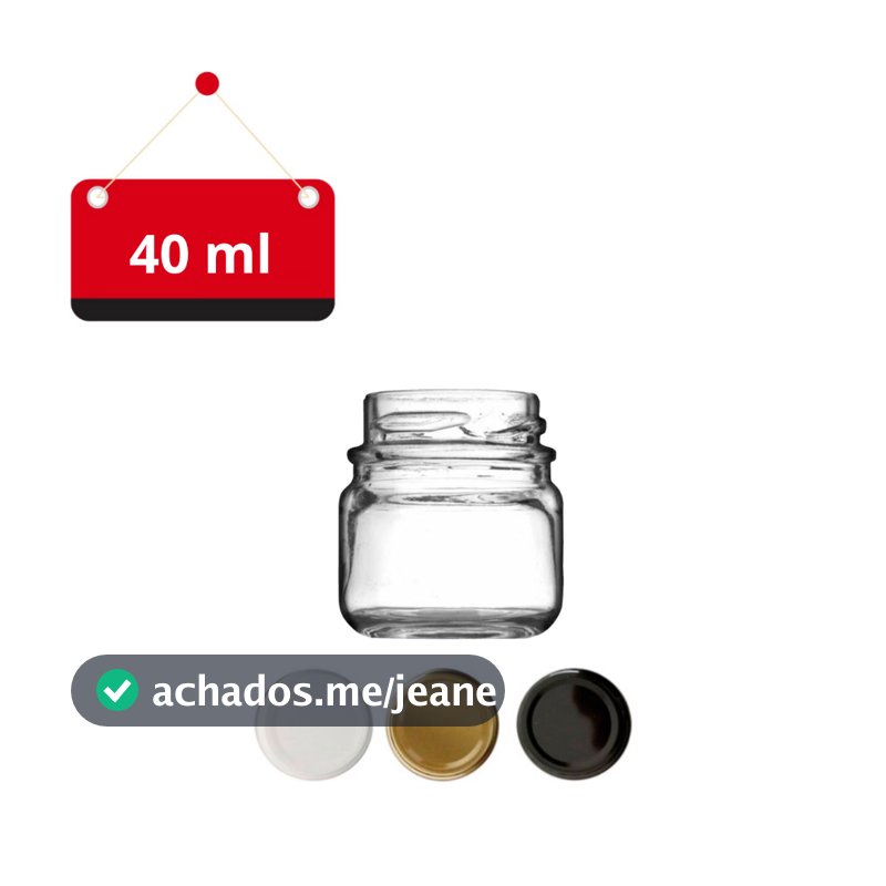 02 Un. Pote de vidro geleinha 40 ml com tampa