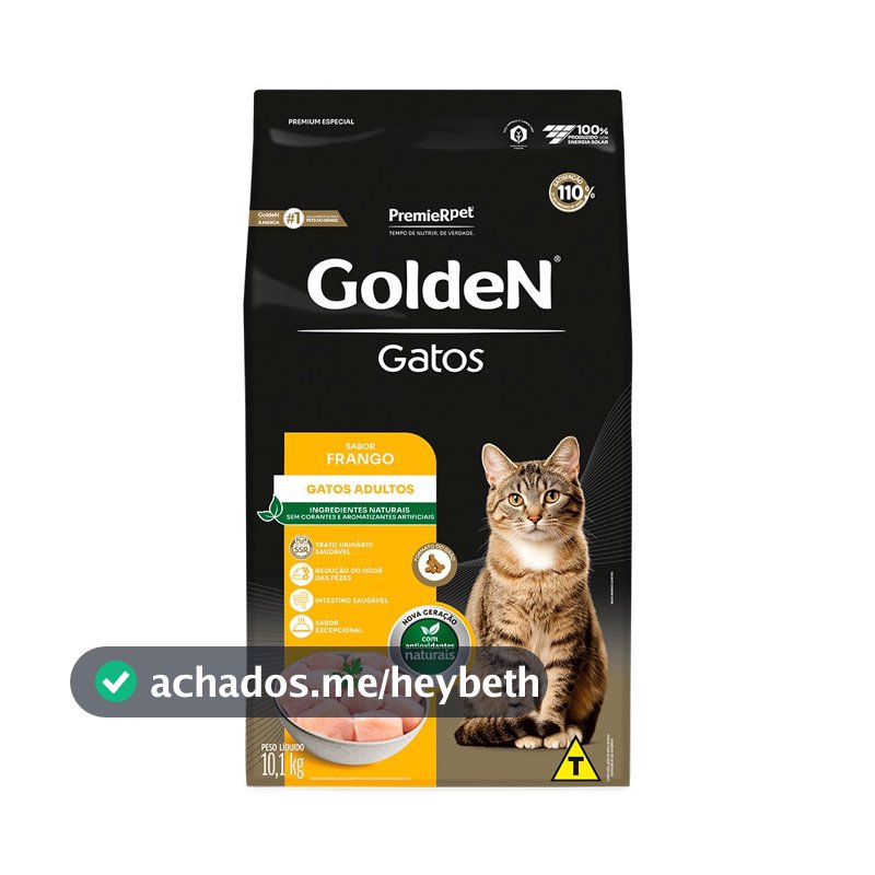 Ração Golden Para Gatos Adultos Sabor Frango 10,1kg