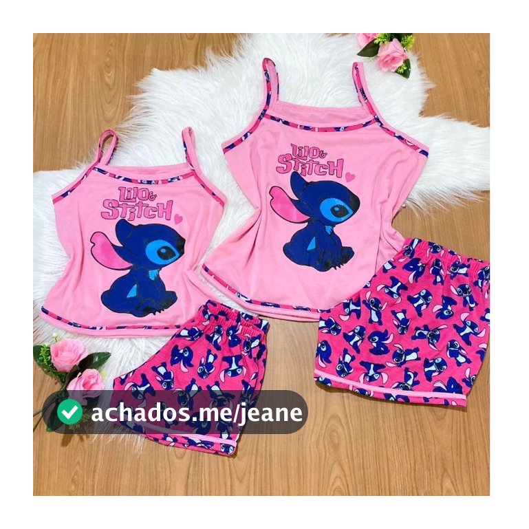 Kit 2 baby doll Estampado Personagem stitch