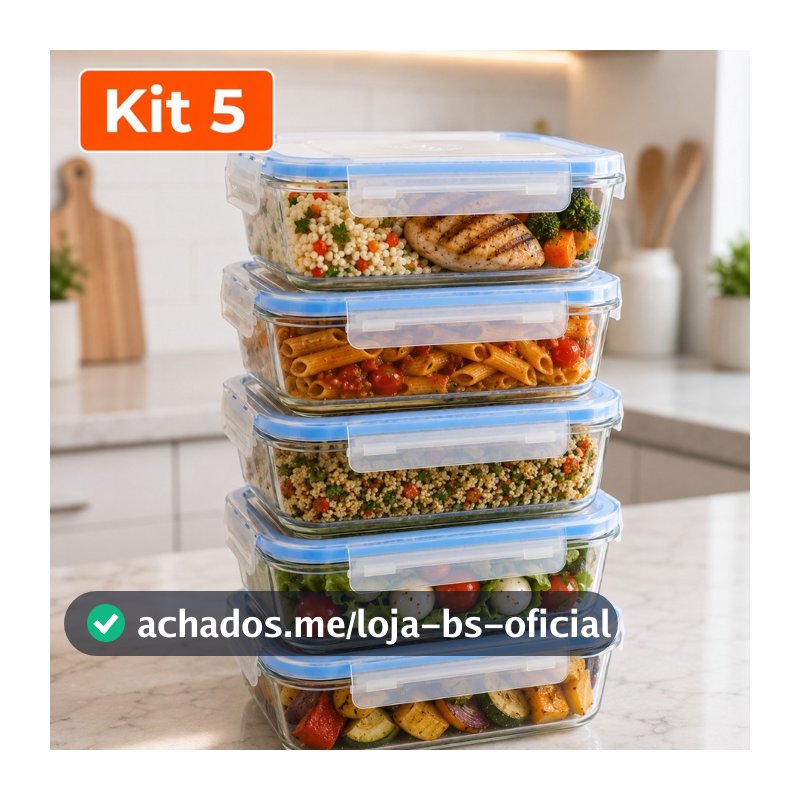Potes Herméticos Marmita de Vidro 640ml Vidro Microondas Geladeira Forno Fitness