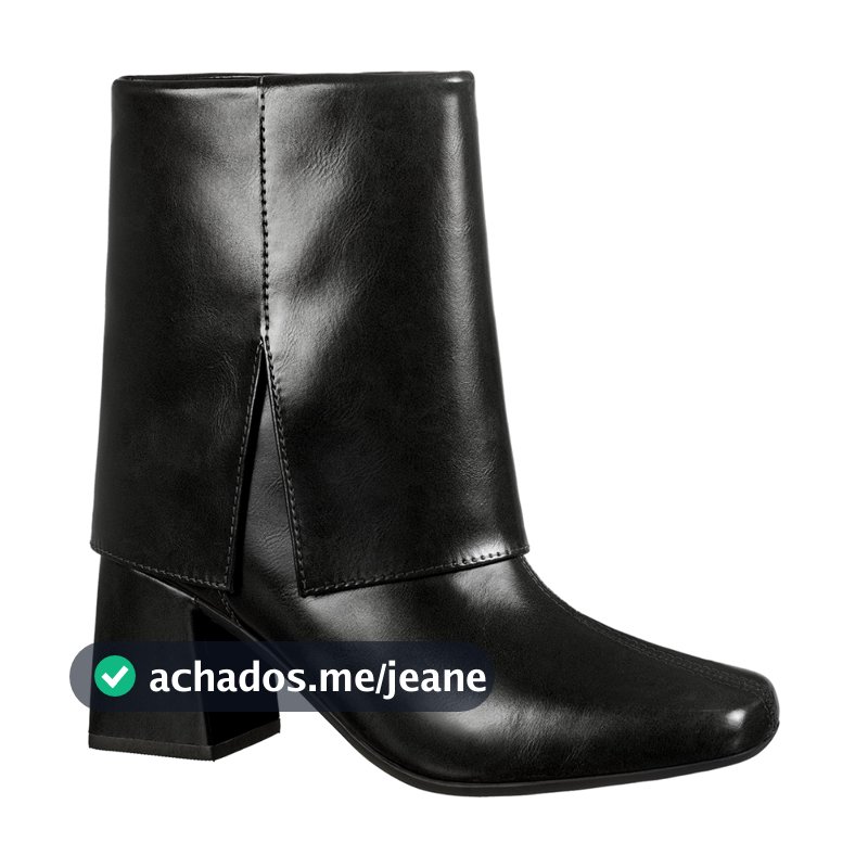 Bota Feminina Capa Cano Curto Recorte Lateral Bico Quadrado Salto Bloco Médio Zíper Helsa GiGiL