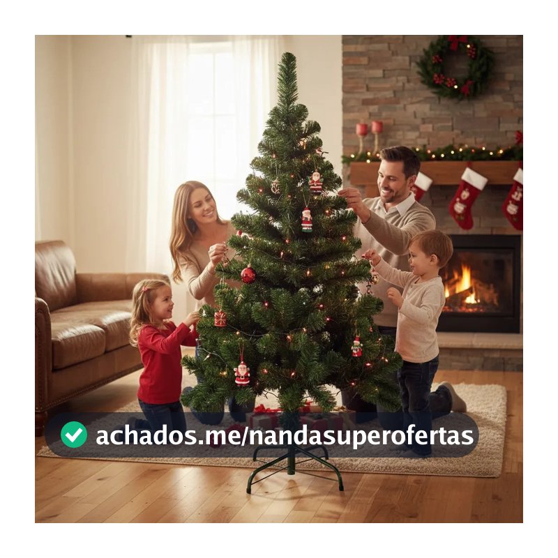 Árvore De Natal Verde De 1,50 Cm De 240 Galhos Pé De Metal Nevada