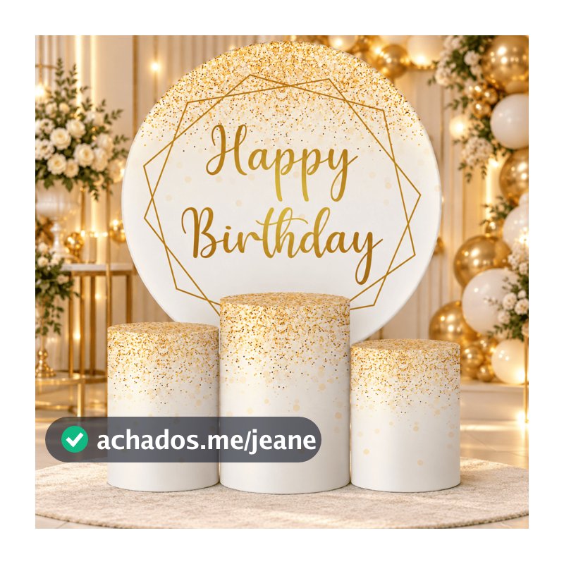 Painel Happy Birthday Veste Fácil + Trio de Capas para Cilindros