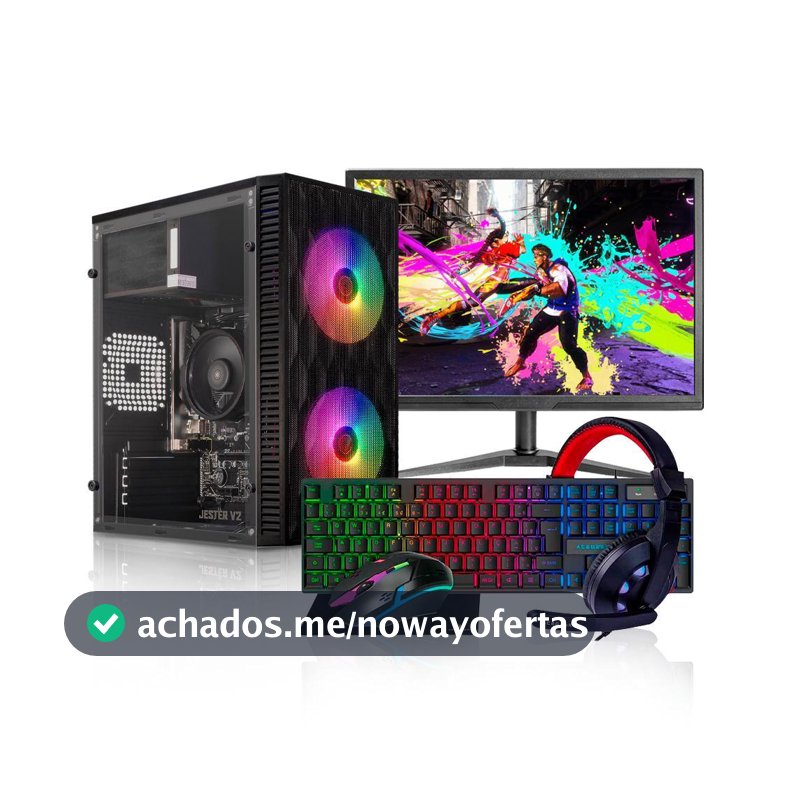 PC Gamer Forge, Intel Core i7, 16GB DE RAM, SSD 480GB, Completo com Monitor + Periféricos