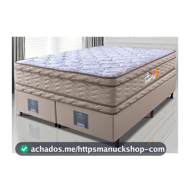 Cama Box Queen Colchão OrtoFirm + Box 158x198x71 Double Face Espuma D33 Dourado