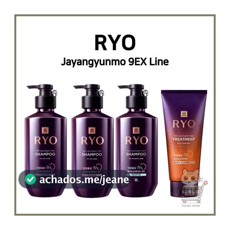 [RYO] Linha Jayangyunmo 9EX | Shampoo Tratamento Cuidados Com O Couro Cabeludo Fórmula De Ervas Oriental