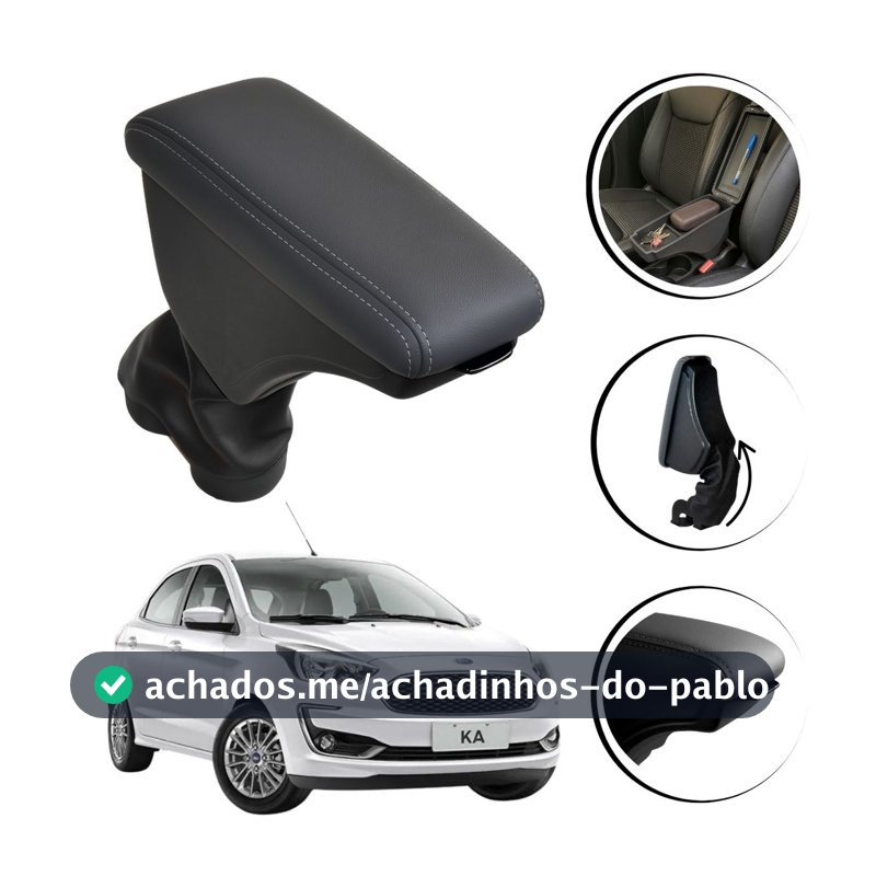 Apoio de Braço Com Porta Objetos Articulado Para Ford Ka kA+ Sedan / Hatch 2015 -2020