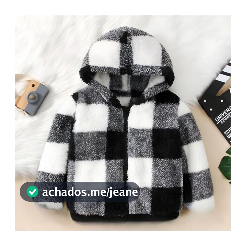 Blusa de Frio Menino e Menina Infantil Pelinho com Capuz TOUCA Tedy Casaco Teddy Ted Roupa de Frio Conjunto Quentinho