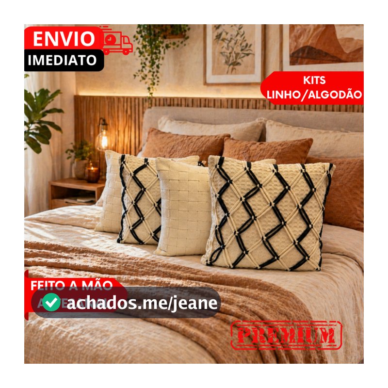 1/2/3/4 UN Kit Capas de Almofadas e Travesseiros Decorativas 45x45cm estilo Linho Rustico