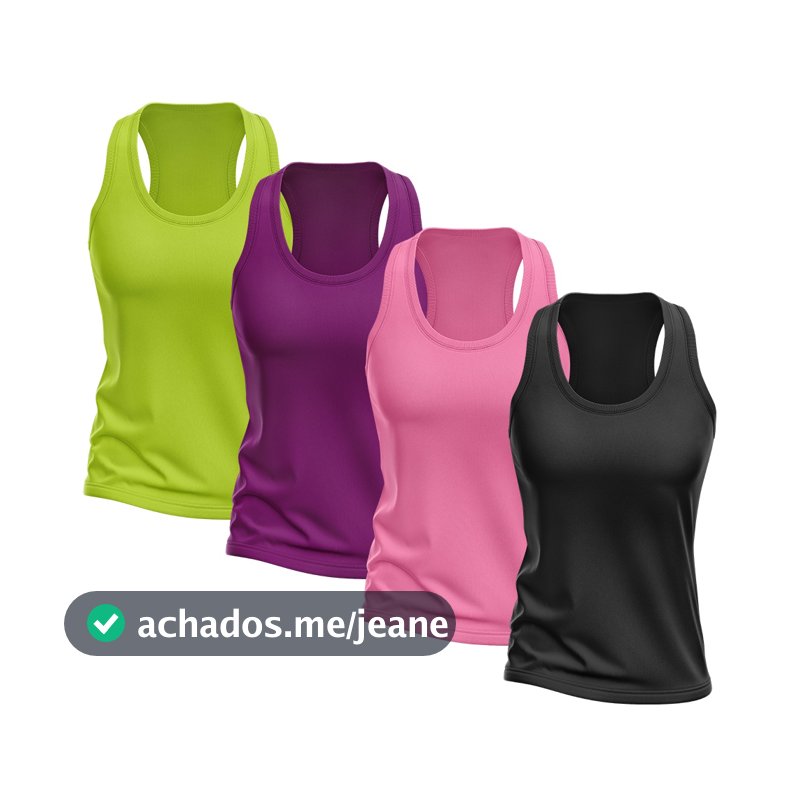 Kit 4 Regata Nadador Feminina Dry Fit Proteção Solar UV Fitness Academia Treino Blusinha Regatas