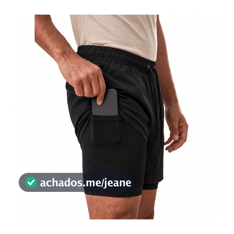 Kit Short 2 Em 1 Masculino Térmico Compressão Academia Corrida Fitness