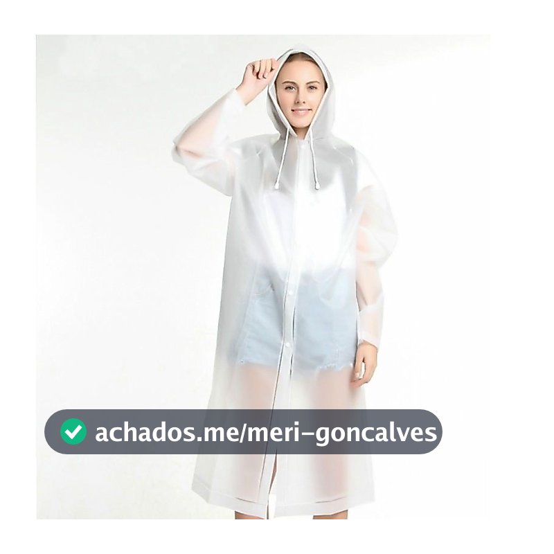 Capa Chuva com Gabardina grossa e comprida transparente reforçada reutilizável
