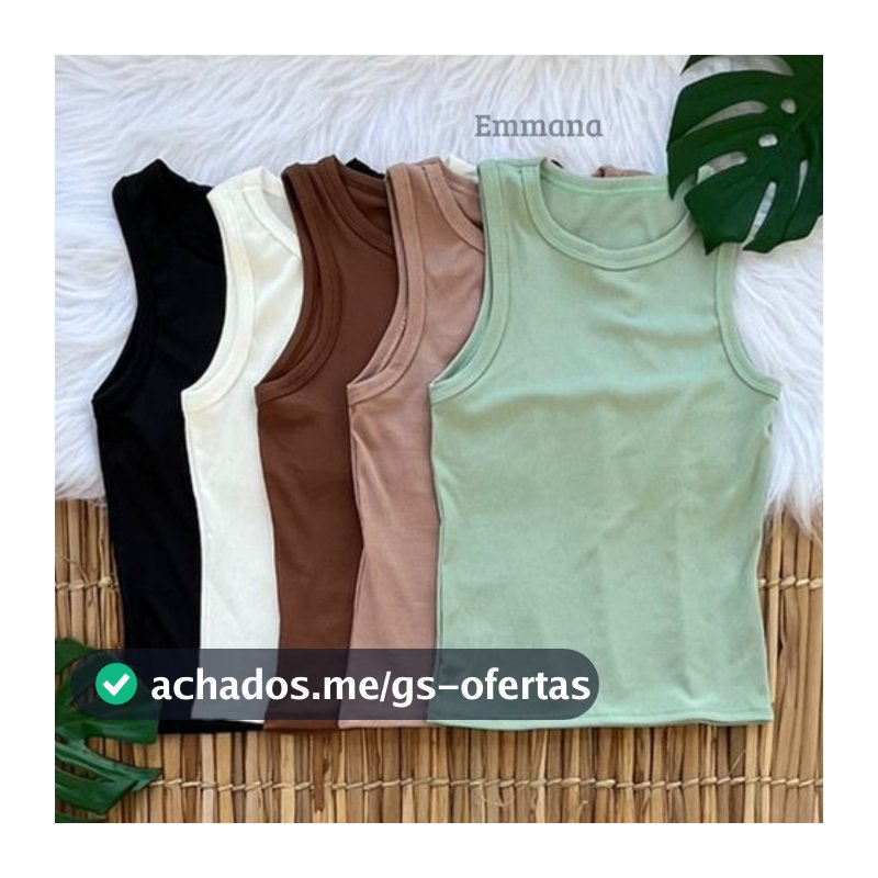 Kit 5 Regata Canelada Feminina Lisa Blusa Básica Camiseta Casual
