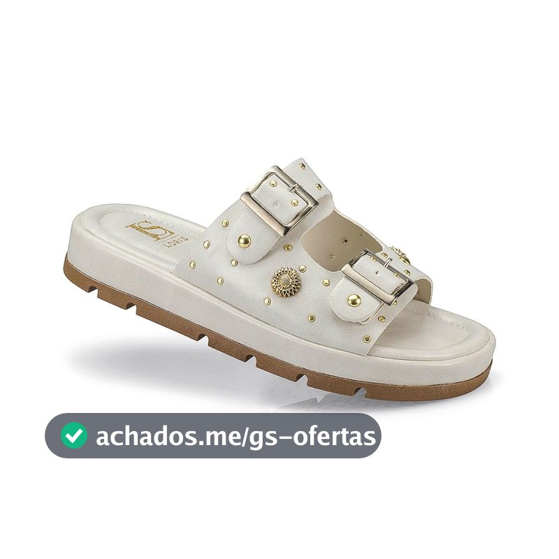 Sandália Rasteira Papete Flatform Spike Ilhós Fivela 052-040
