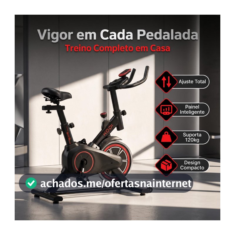 Bicicleta Ergométrica para Ginástica em Casa com Monitor Digital Resistente Capacidade de 120kg - V3/2