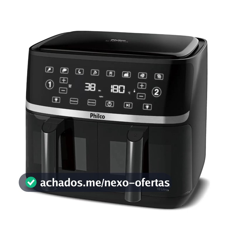 FRITADEIRA AIR FRYER PHILCO 10L CESTO DUAL ZONE 2000W PAF10A 127V