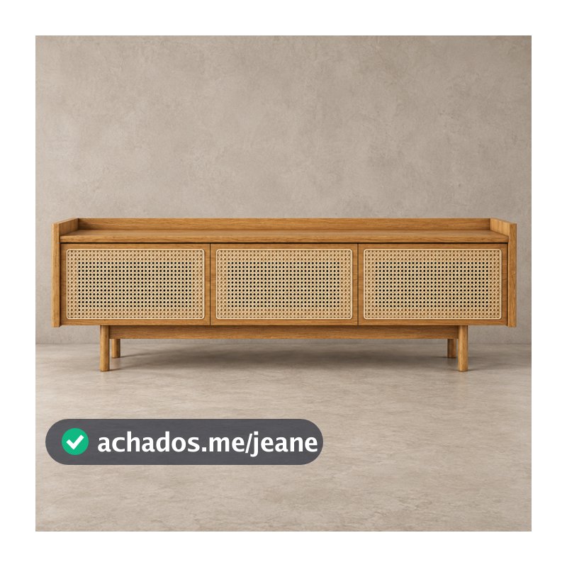 Rack Bancada Tv Sala Firenza C/Tela Vintage Madeira MDF Retro Rustico