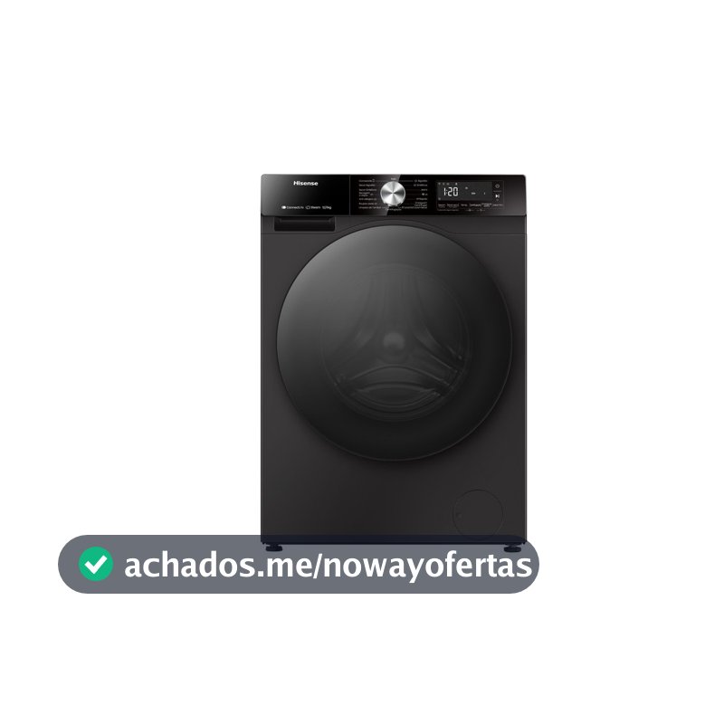 Lava e Seca Hisense Serie 3s 12kg/8kg Inverter Wi-fi Steam Wd3s12 Black Noir