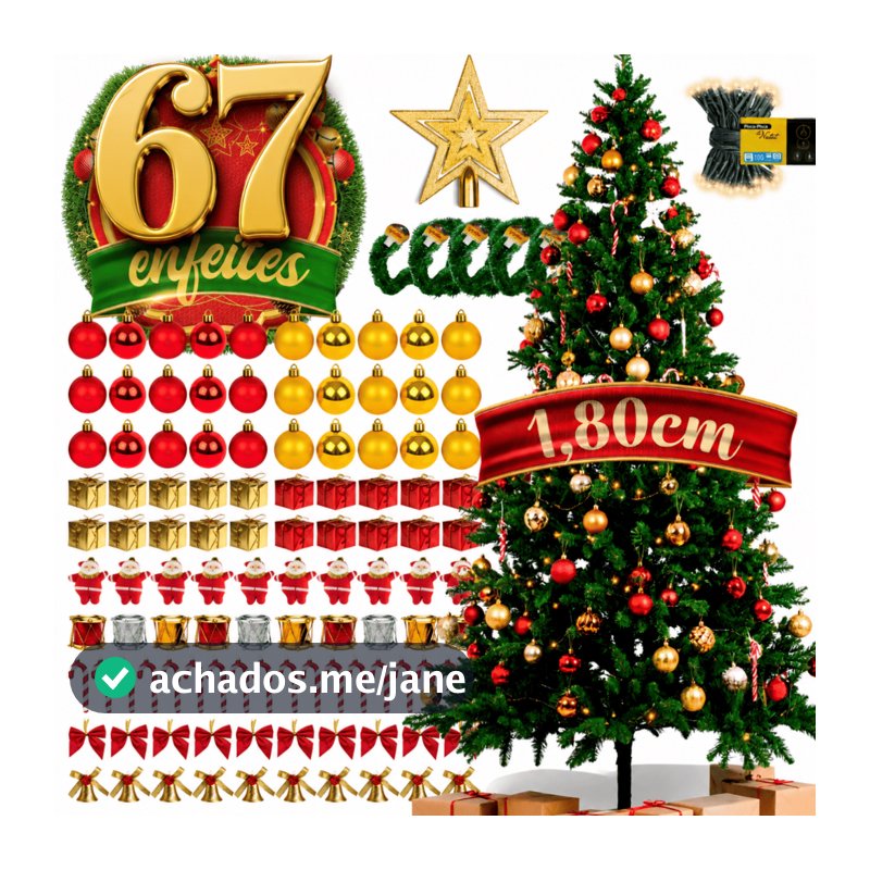 Kit Árvore Natal Completo Enfeites Decoração 120cm 180cm 150cm Decorada Cheia 1,20 1,80 1,50 Metros
