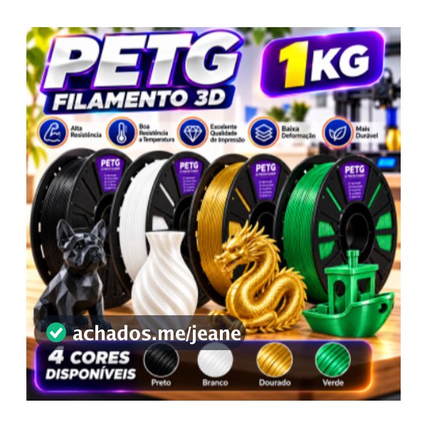 Filamento 3D PETG 1kg 1,75mm impressão Masterprint Premium varias cores 3d