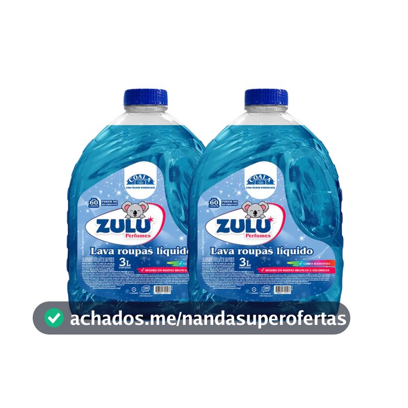 Kit 2und Lava Roupas Líquido 3L Zulu Perfumes Coala