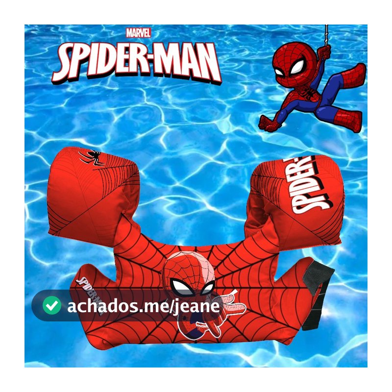 Boia Colete salva vida Infantil De Braço Estampado Menino Menina Homem Aranha Segurança Aquática 25k