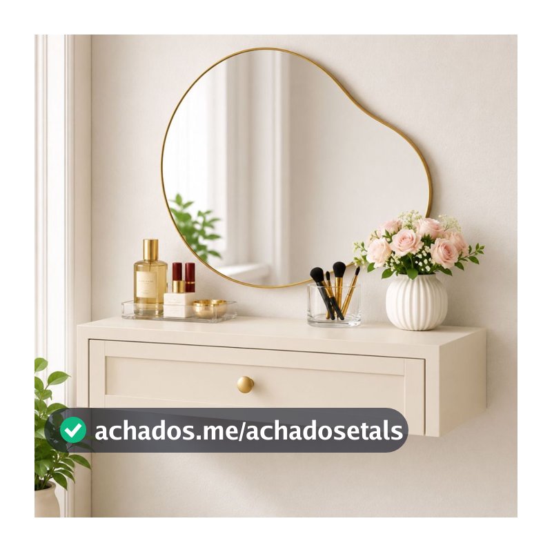 Penteadeira Suspensa Provençal OFF White MDF 50cm Mesa cabeceira Gaveta Organizar Mesa