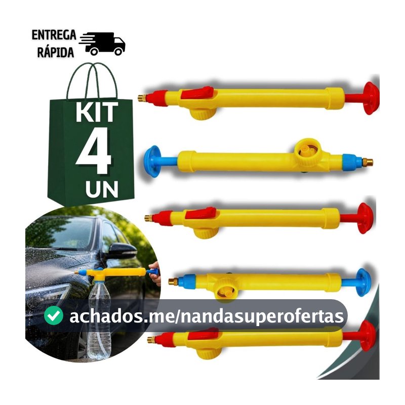 kIT 4 Pulverizador Multiuso Carro Lava Car Plantas Borrifador Spray Manual Garrafa Pet Uso Geral