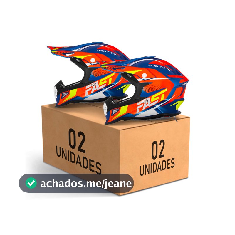 Kit Capacete Off Road Pro Tork Fast Tech Fantasy Trilha