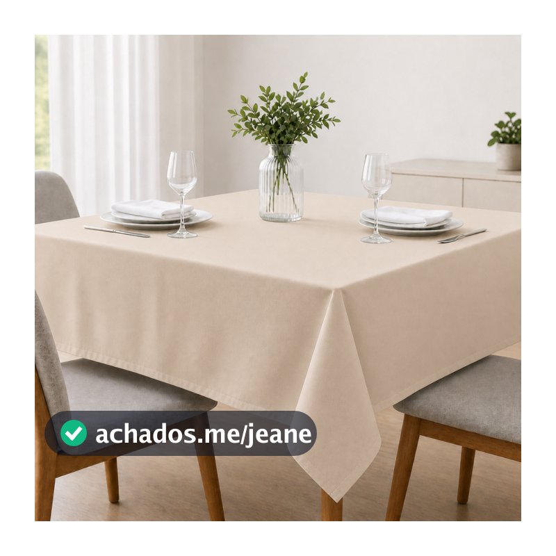 Toalha de Mesa Oxford 1,50x1,50 Lisa Elegante Para Cozinha Sala Jantar