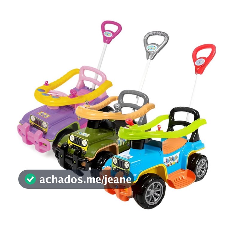 Carrinho passeio jip jip maral guidão direcional militar multicolor rosa Quadriciclo Infantil Haste
