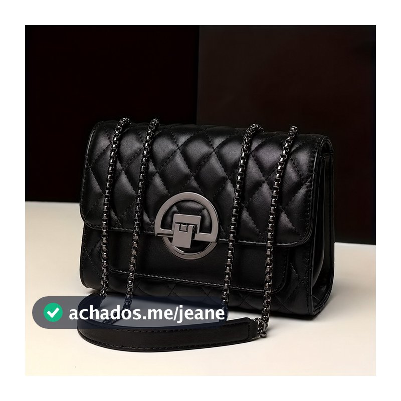 Bolsa de ombro elegante e versátil para mulheres com elegante bordado de corrente de diamante