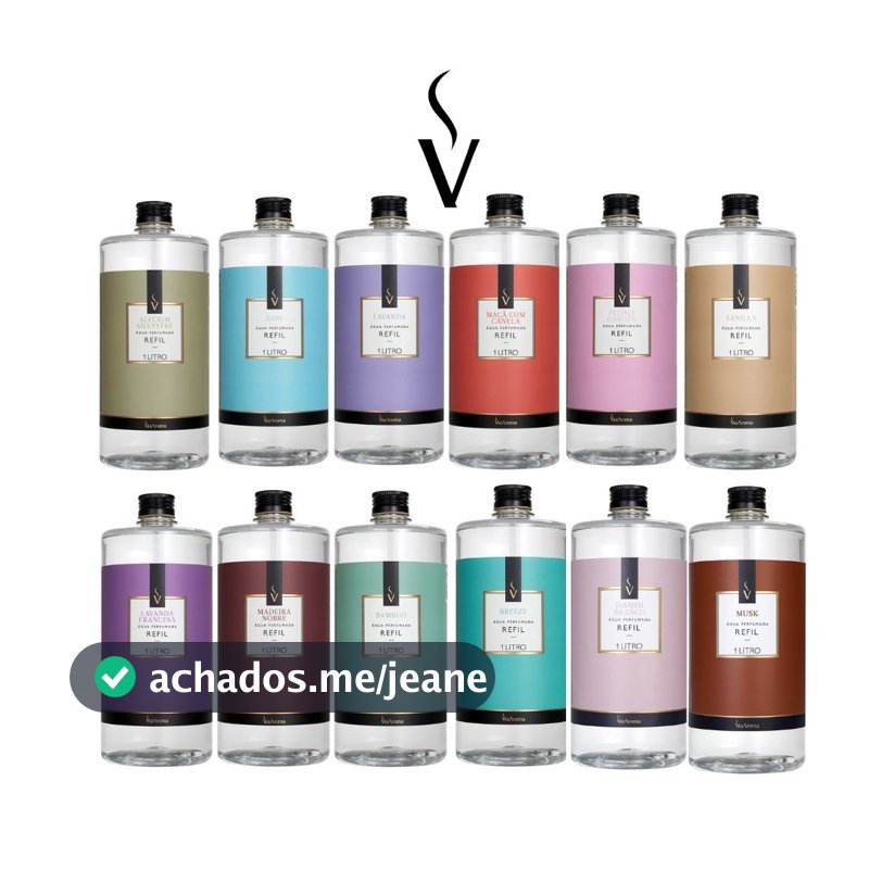 Refil Água Perfumada Via Aroma para Tecidos e Roupas 1L