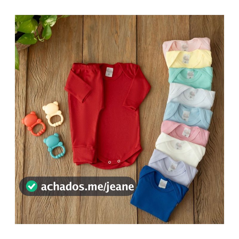 Kit 6 Peças Roupa de Bebê Pagão Conjunto 3 Bodys e 3 Calças 100% Algodão