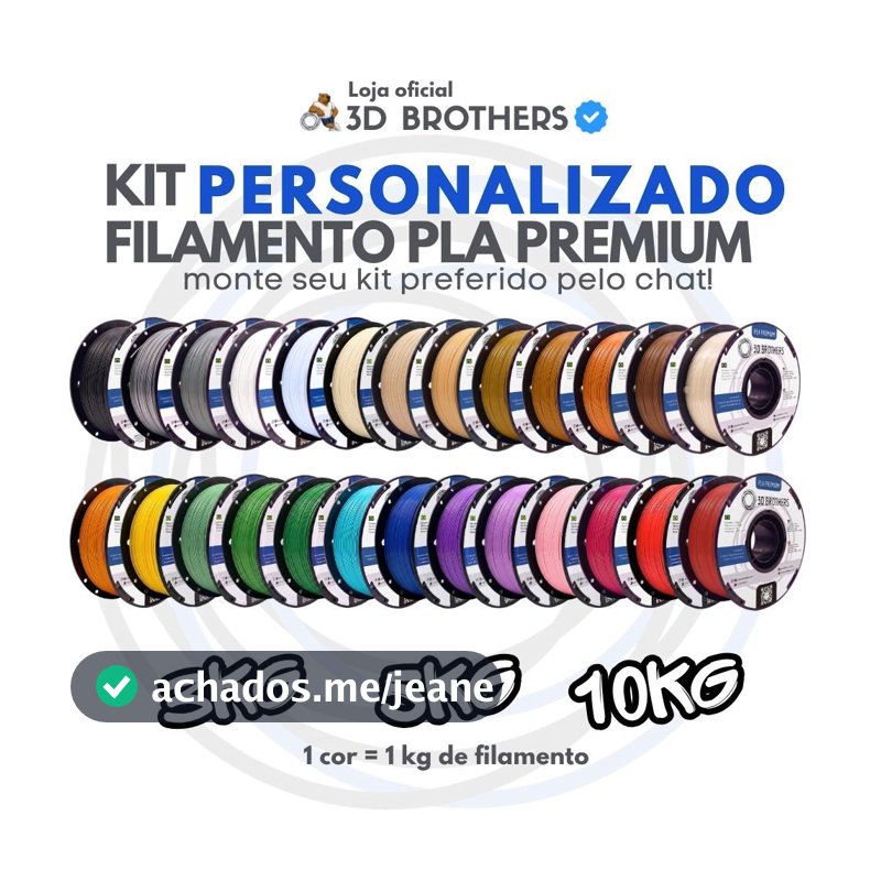 KIT FILAMENTO PLA PREMIUM 3D BROTHERS - PERSONALIZADO